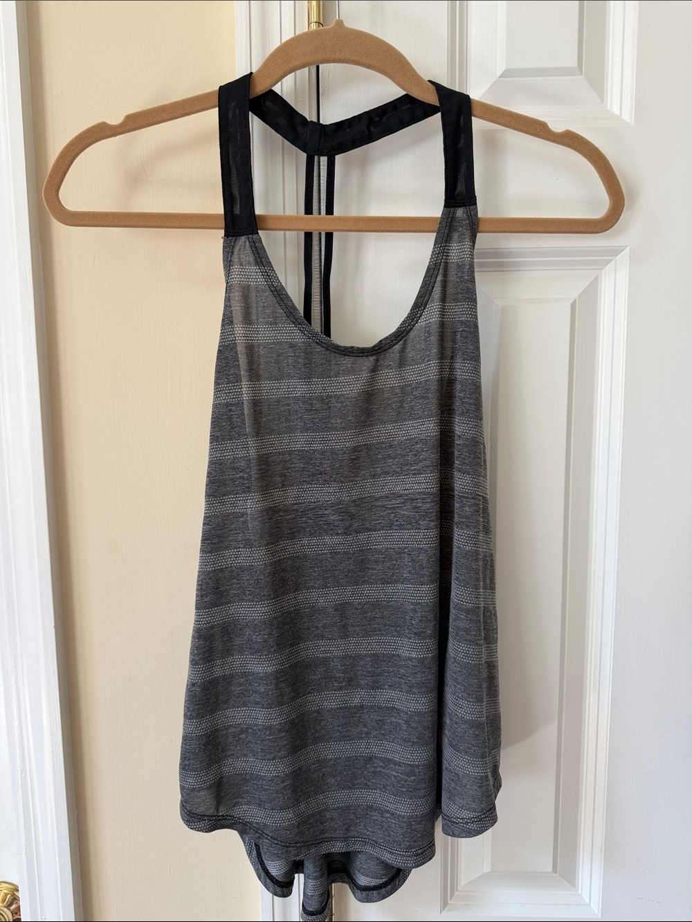NIKE dri-fit Women’s Gray Striped Racerback Tank Top